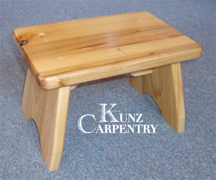 K4 - Hickory Step Stool 18"L x 8"W x 7-1/2"T