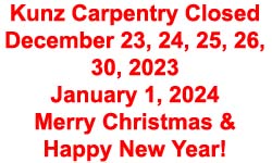 Closed Thanksgiving 11/12/2022